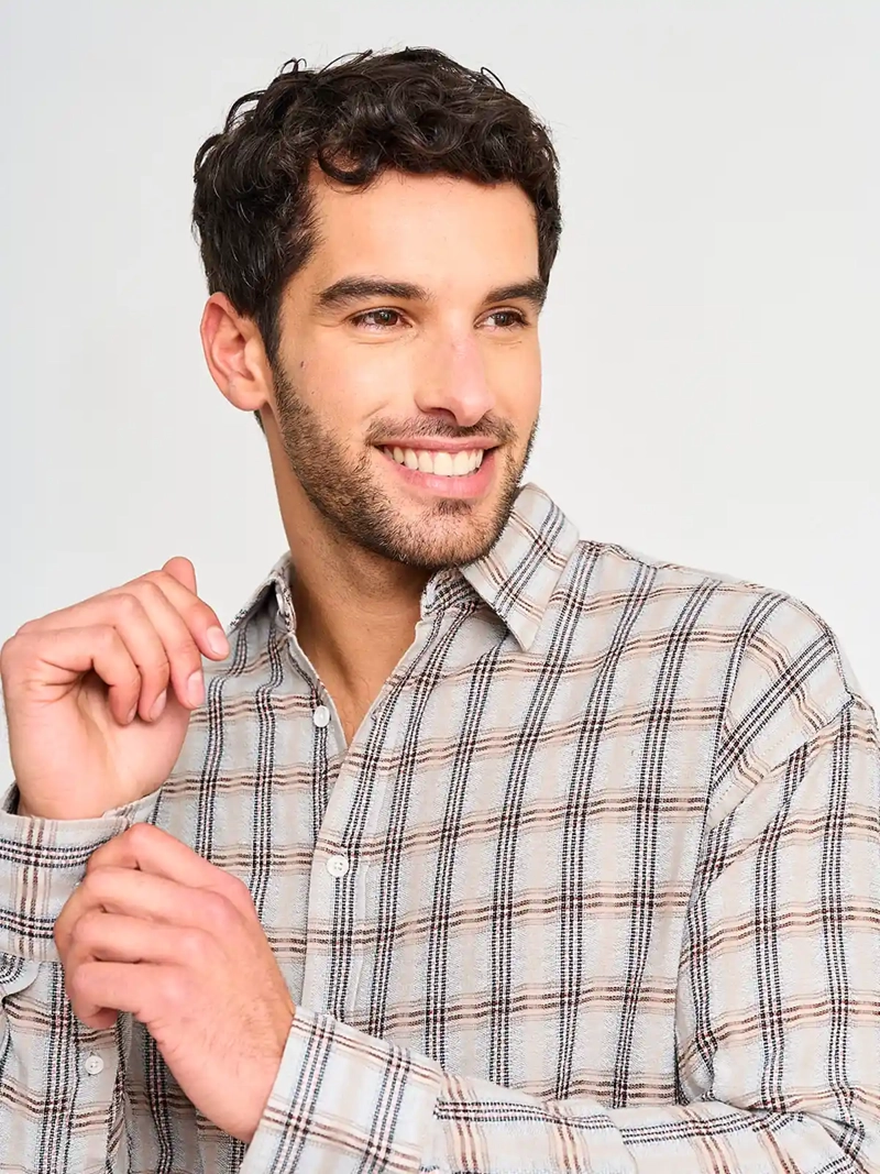 CAMISA HOMBRE INDEX ALGODÓN MANGA LARGA CUADROS - 3