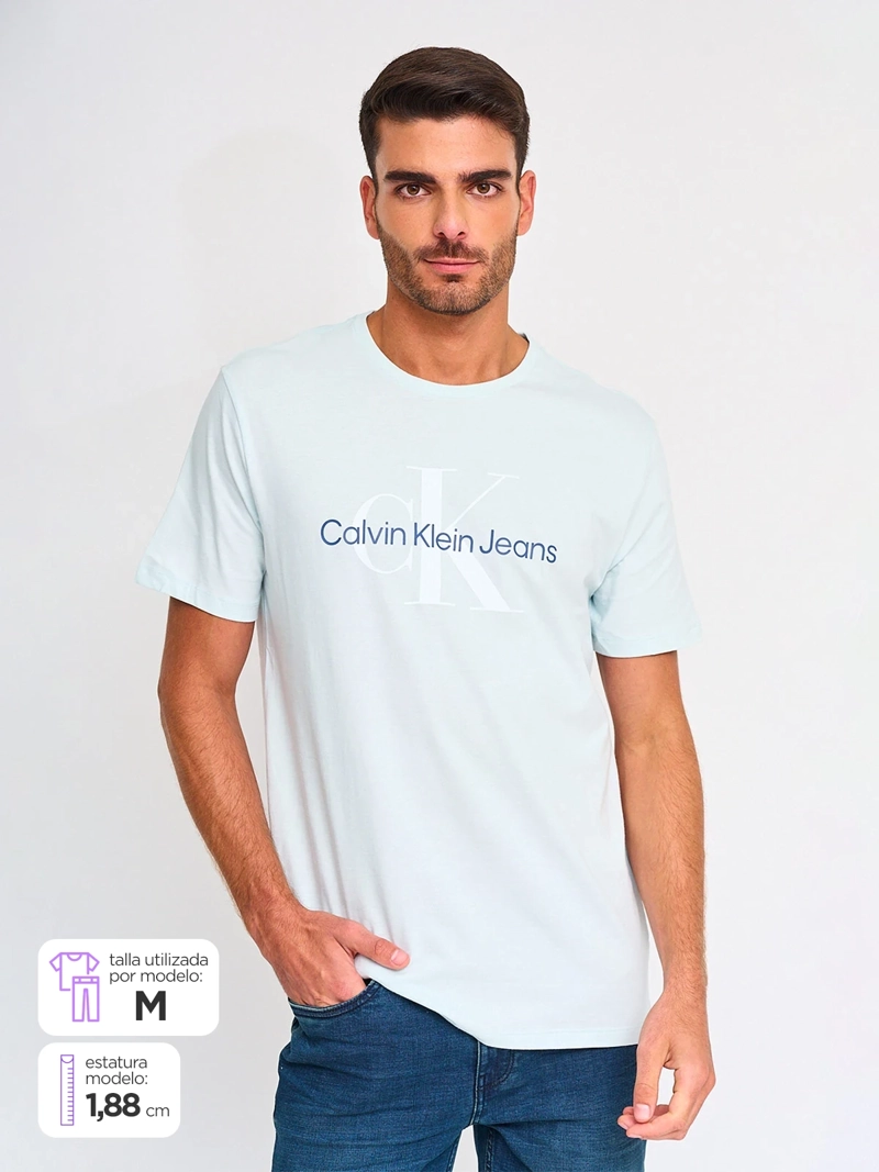 POLERA HOMBRE CALVIN KLEIN  MANGA CORTA ALGODÓN - 1
