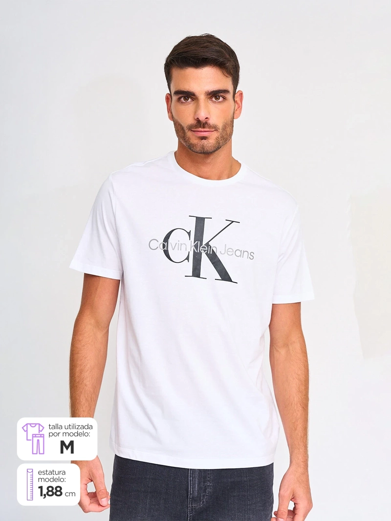 POLERA HOMBRE CALVIN KLEIN  MANGA CORTA ALGODÓN