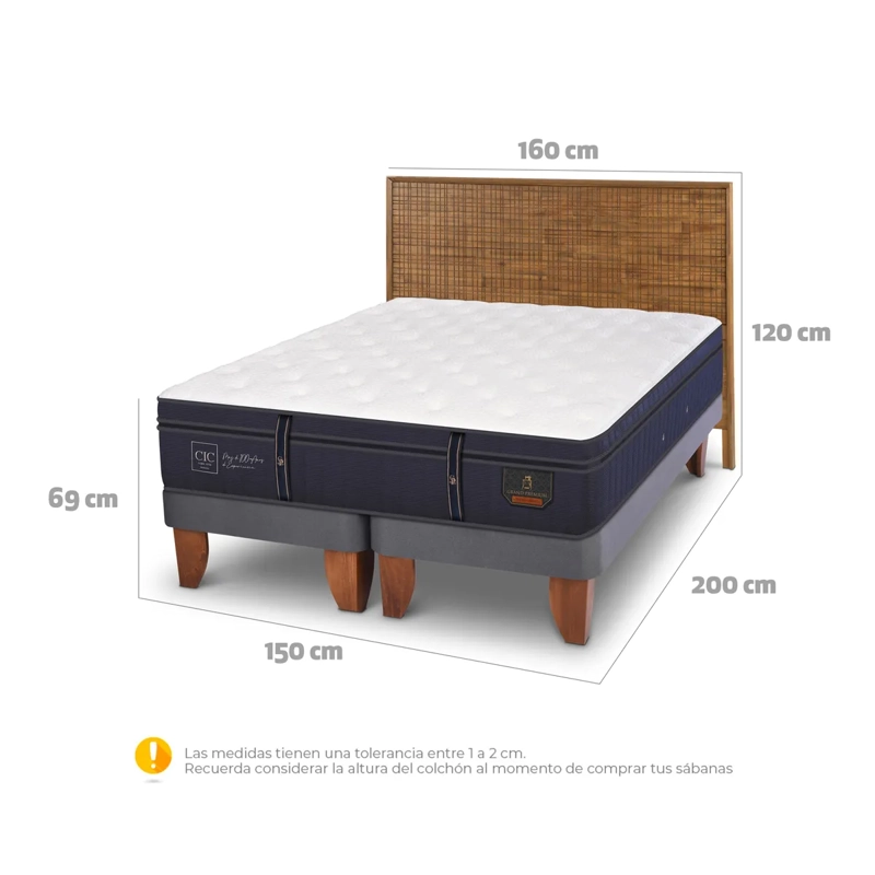 CAMA CIC EUROPEA BD 2 PLAZAS + RESPALDO ADRIA GRAND PREMIUM - 3