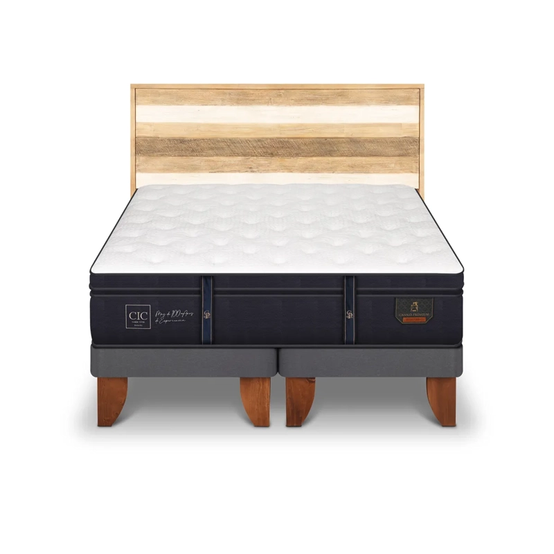 CAMA CIC EUROPEA KING + RESPALDO LOIRA GRAND PREMIUM - 1