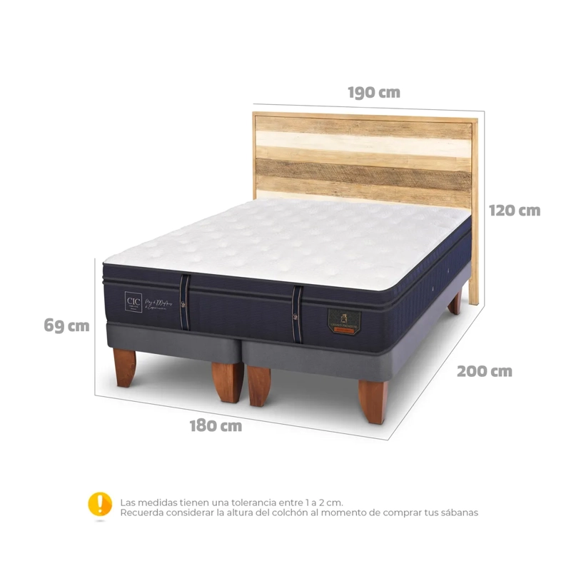 CAMA CIC EUROPEA KING + RESPALDO LOIRA GRAND PREMIUM - 3