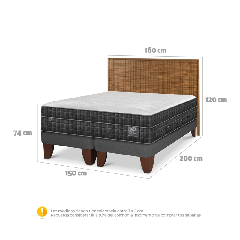 CAMA CIC EUROPEA BD 2 PLAZAS + RESPALDO ADRIA LUX - 3