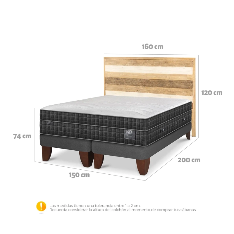 CAMA CIC EUROPEA BD 2 PLAZAS + RESPALDO LOIRA LUX - 3