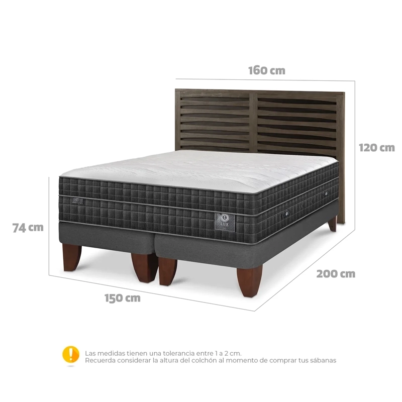 CAMA CIC EUROPEA BD 2 PLAZAS + RESPALDO RHONE LUX - 3
