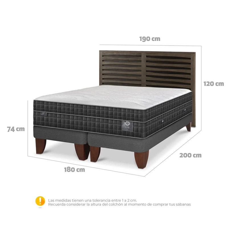 CAMA CIC EUROPEA KING + RESPALDO RHONE LUX - 3