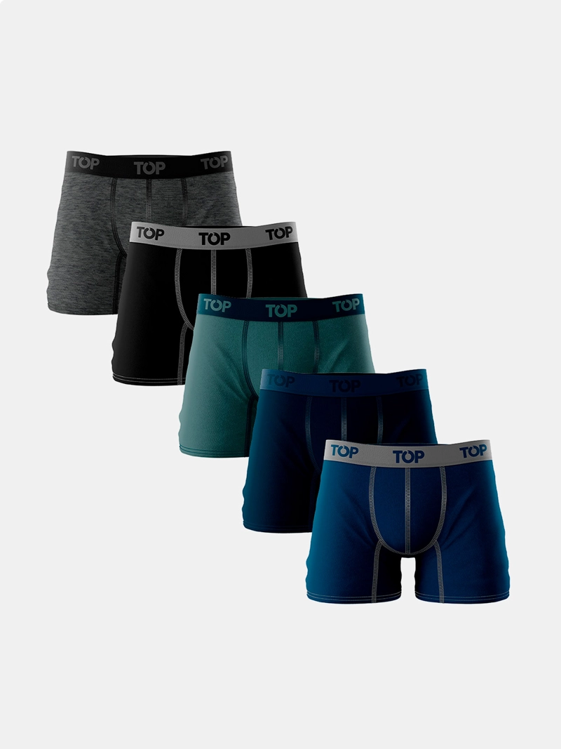 PACK X5 BÓXER ALGODÓN HOMBRE TOP - 1