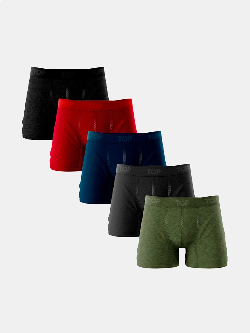PACK X5 BÓXER ALGODÓN HOMBRE TOP - 1