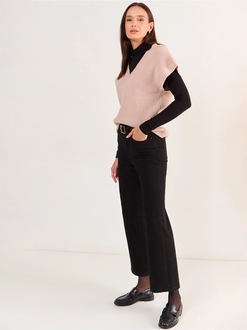 SWEATER MUJER MA GRIFFE LANA ESCOTE EN V SIN MANGAS - 2