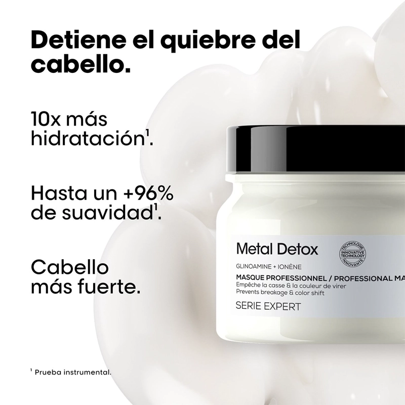 MINI MÁSCARA CABELLO LOREAL 150ML ANTI-QUIEBRE METAL DETOX - 2