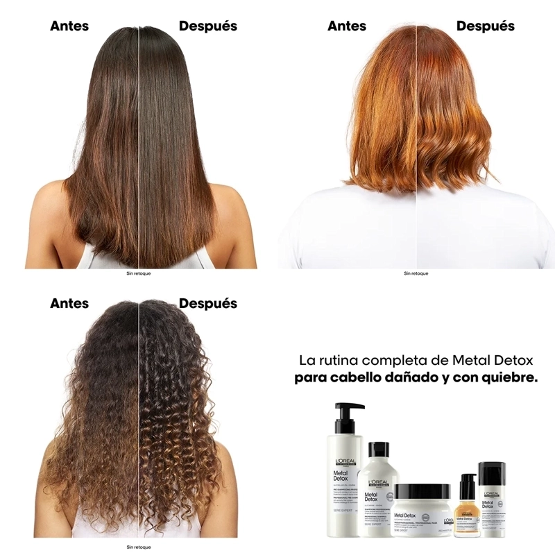MINI MÁSCARA CABELLO LOREAL 150ML ANTI-QUIEBRE METAL DETOX - 3