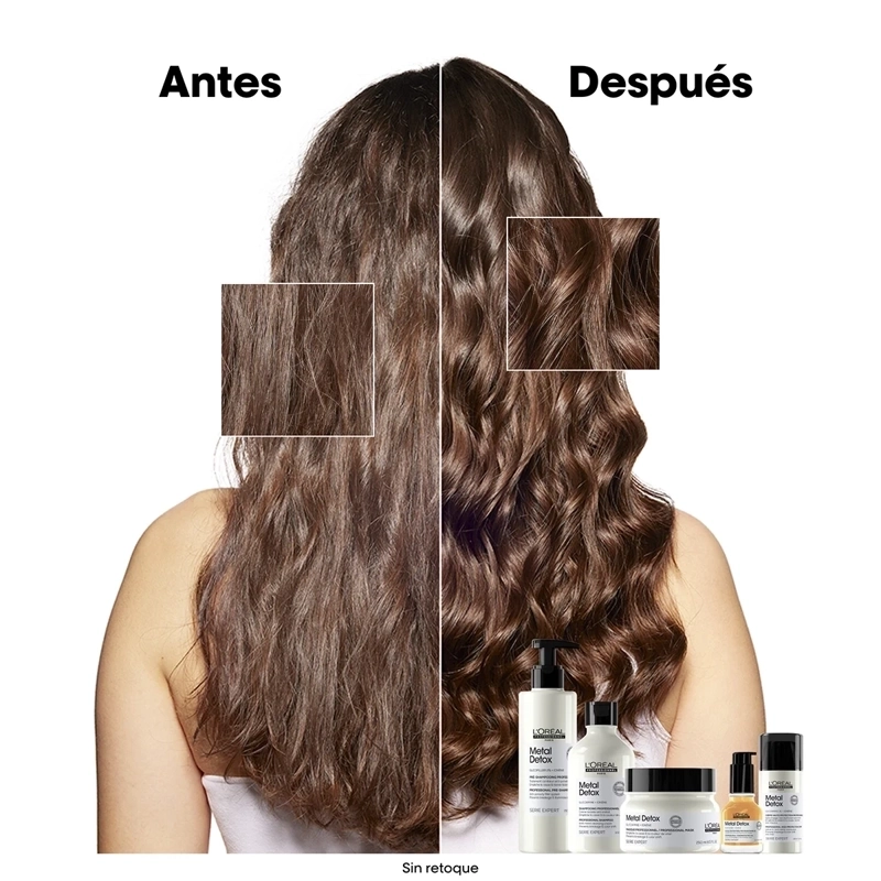MINI MÁSCARA CABELLO LOREAL 150ML ANTI-QUIEBRE METAL DETOX - 4
