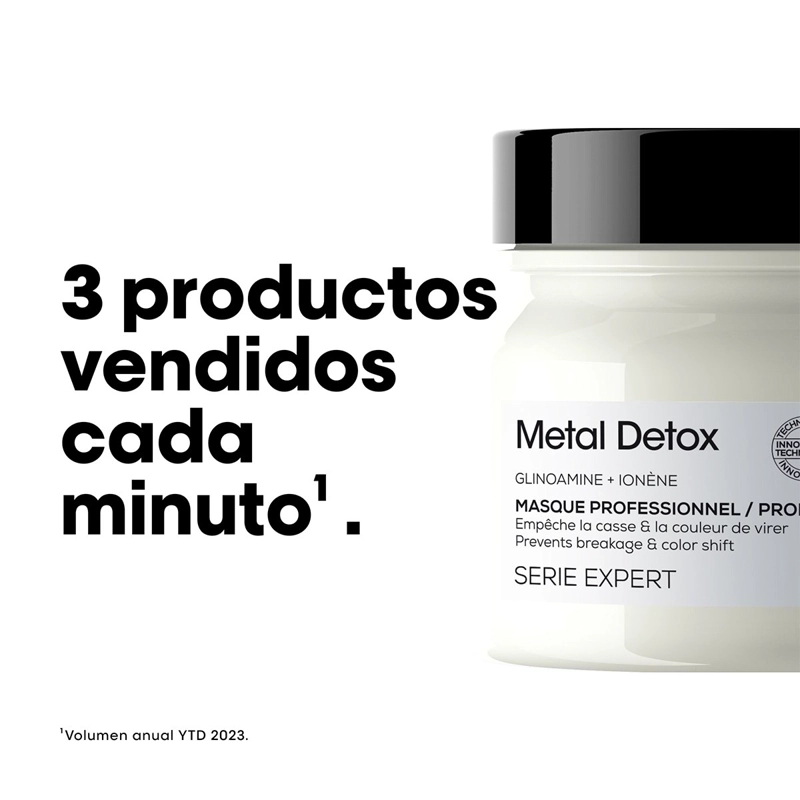 MINI MÁSCARA CABELLO LOREAL 150ML ANTI-QUIEBRE METAL DETOX - 9