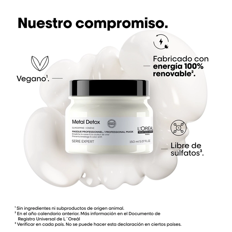 MINI MÁSCARA CABELLO LOREAL 150ML ANTI-QUIEBRE METAL DETOX - 10