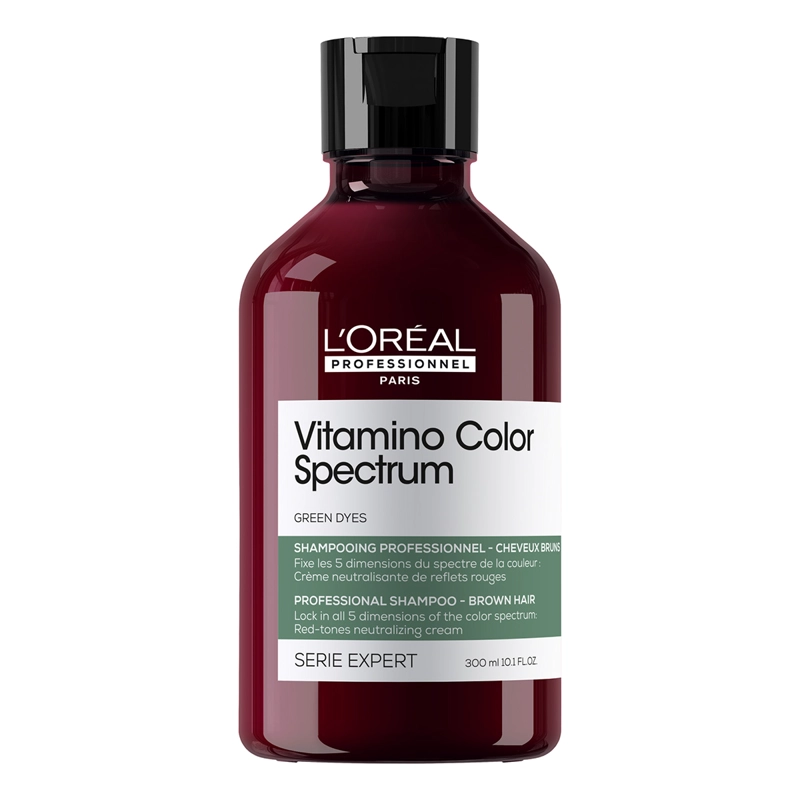 SHAMPOO LOREAL 300ML CUIDADO DEL COLOR MATIZADOR VERDE VITAMINO COLOR SPECTRUM