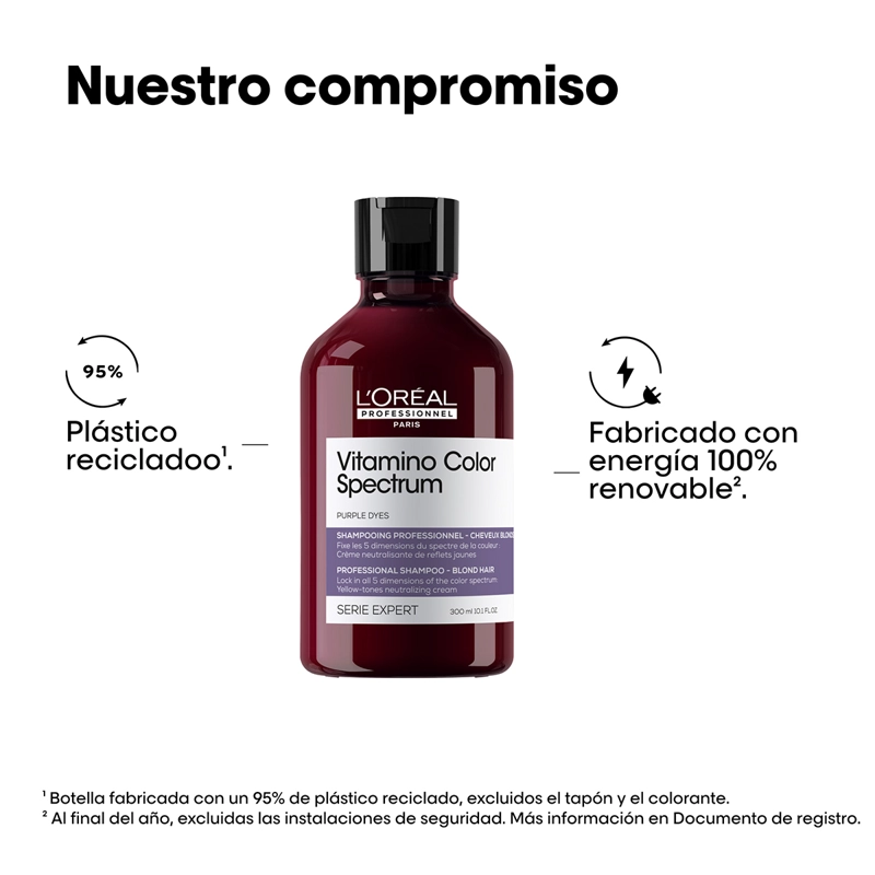 SHAMPOO LOREAL 300ML CUIDADO DEL COLOR MATIZADOR MORADO VITAMINO COLOR SPECTRUM - 6