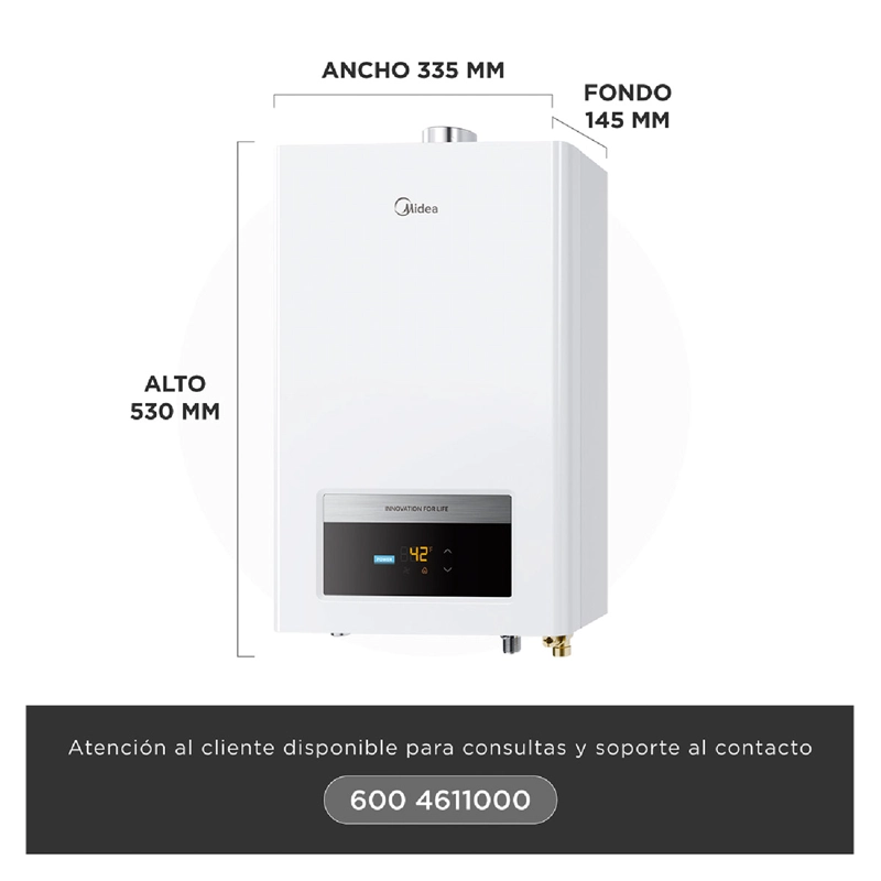 CALEFONT GAS LICUADO 10 LT MIDEA MGWH10-20EQP-GL - 4
