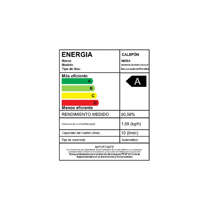 CALEFONT GAS LICUADO 10 LT MIDEA MGWH10-20EQP-GL - 10