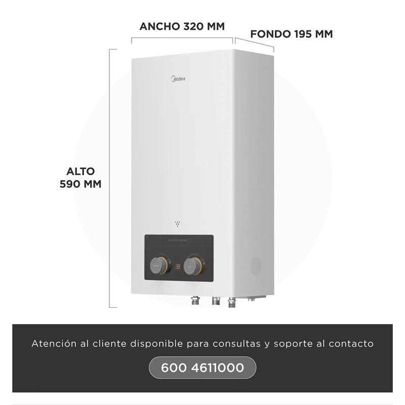 CALEFONT GAS LICUADO 10 LT MIDEA MGWH10-20MDN-GL - 4