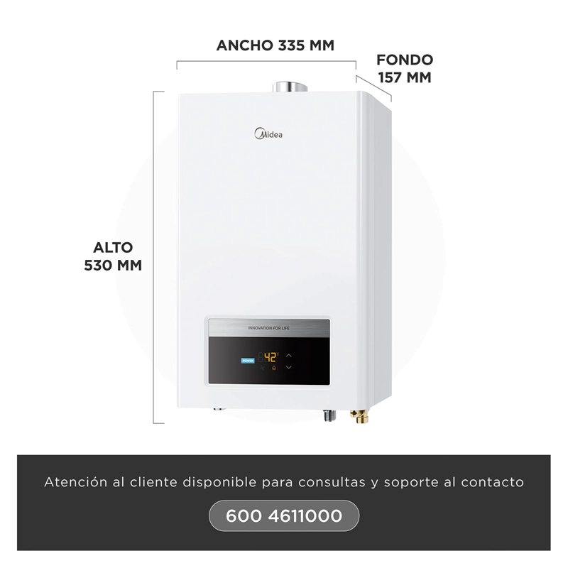 CALEFONT GAS LICUADO 13 LT MIDEA MGWH13-26EQP-GL - 4