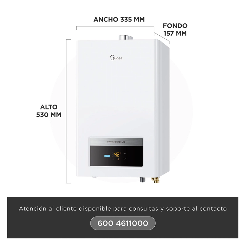 CALEFONT GAS NATURAL 13 LT MIDEA MGWH13-26EQP-GN - 4
