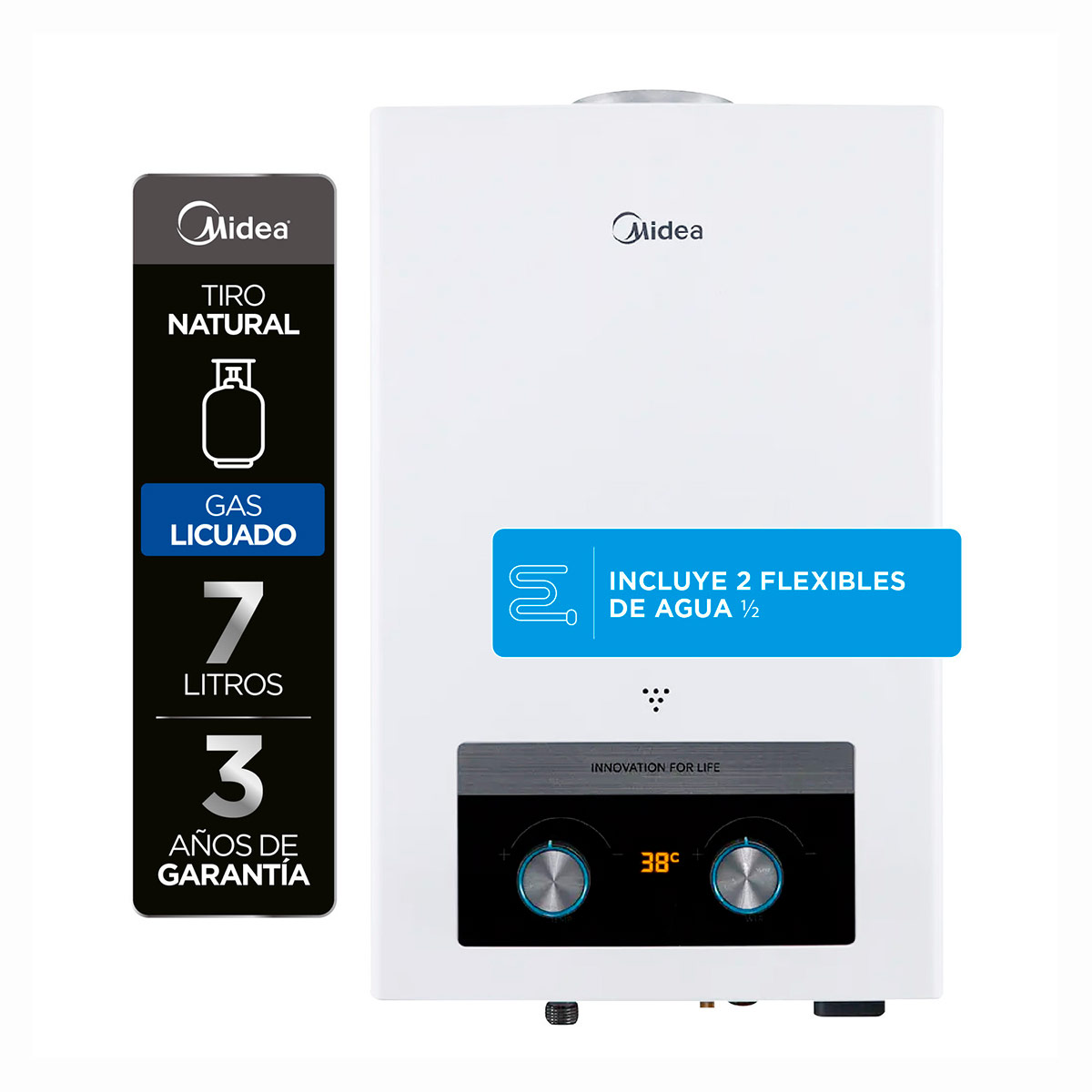 CALEFONT GAS LICUADO 7 LT MIDEA MGWH7-14MDN-GL