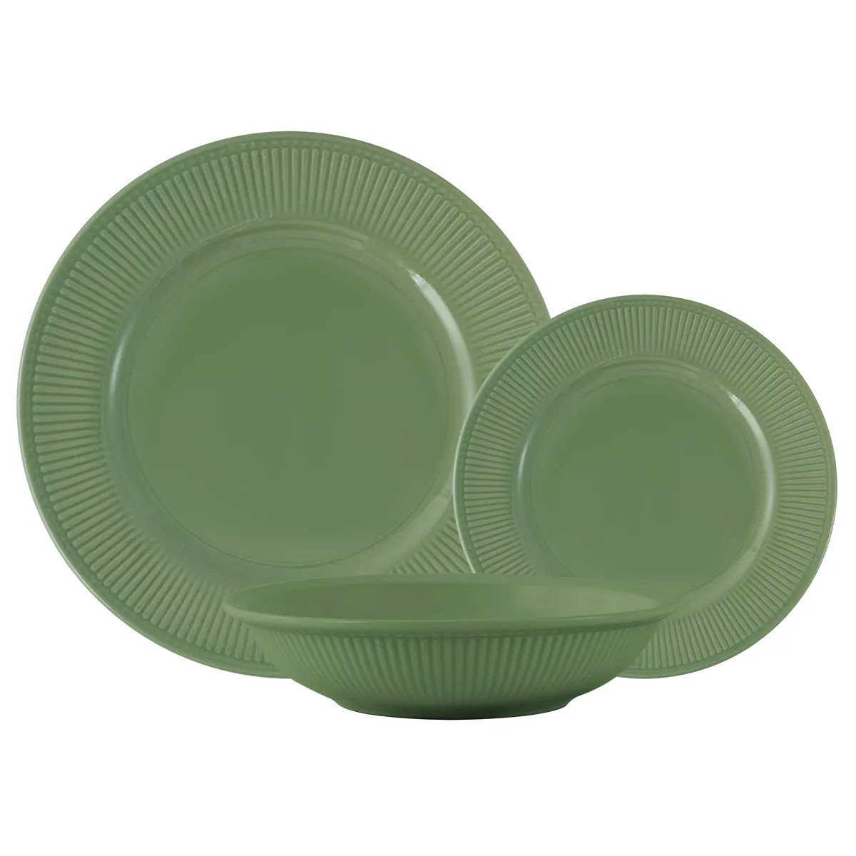 JUEGO DE VAJILLA RIPLEY HOME NEW ROSSIE 12 PZS VERDE - 1