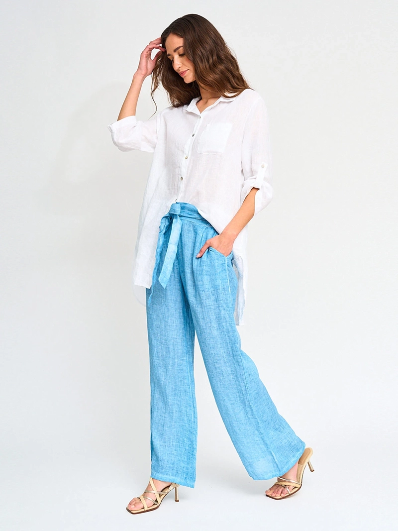 PANTALÓN MUJER CACHAREL LINO ITALIA  - 4
