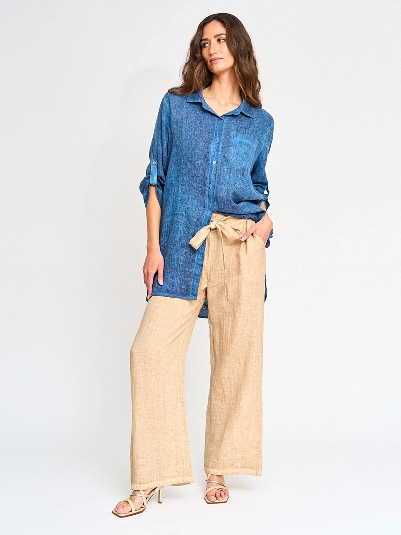 PANTALÓN MUJER CACHAREL LINO ITALIA  - 4
