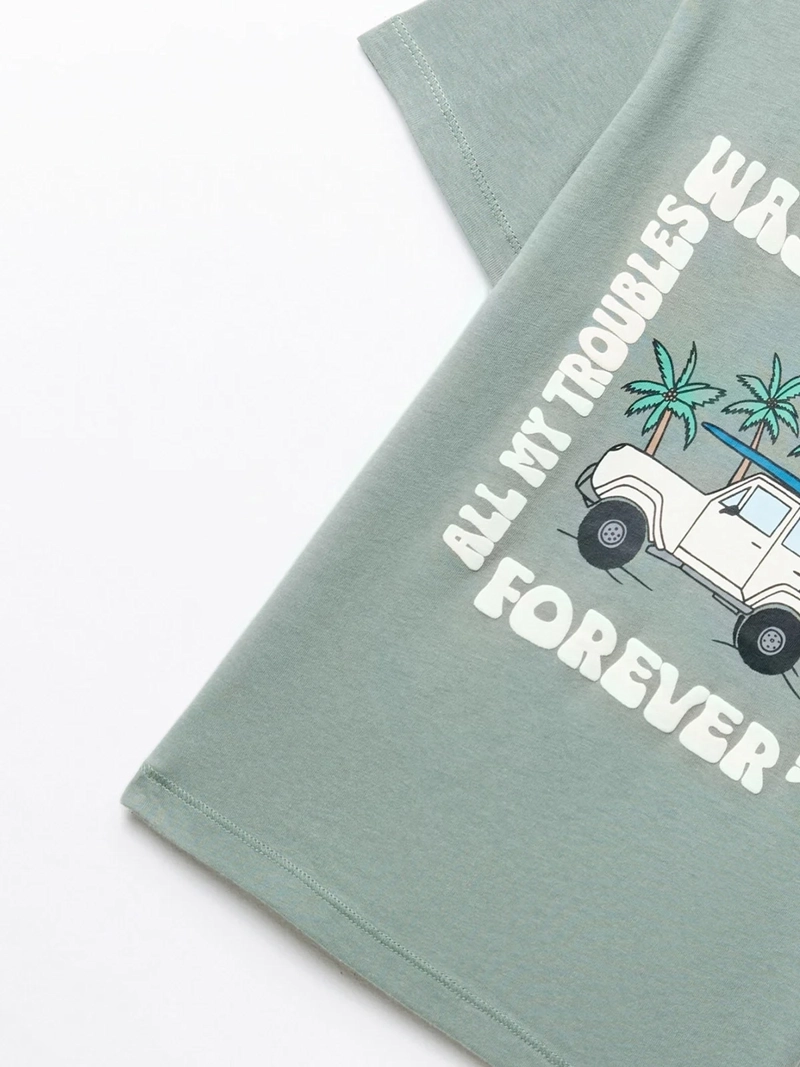 POLERA MANGA CORTA ALGODÓN NIÑO SFERA VERDE CARAVANA - 2