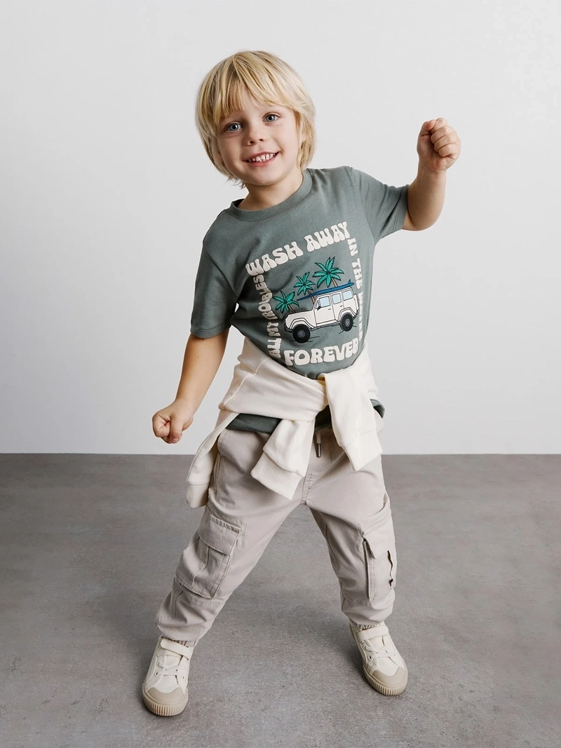 POLERA MANGA CORTA ALGODÓN NIÑO SFERA VERDE CARAVANA - 5