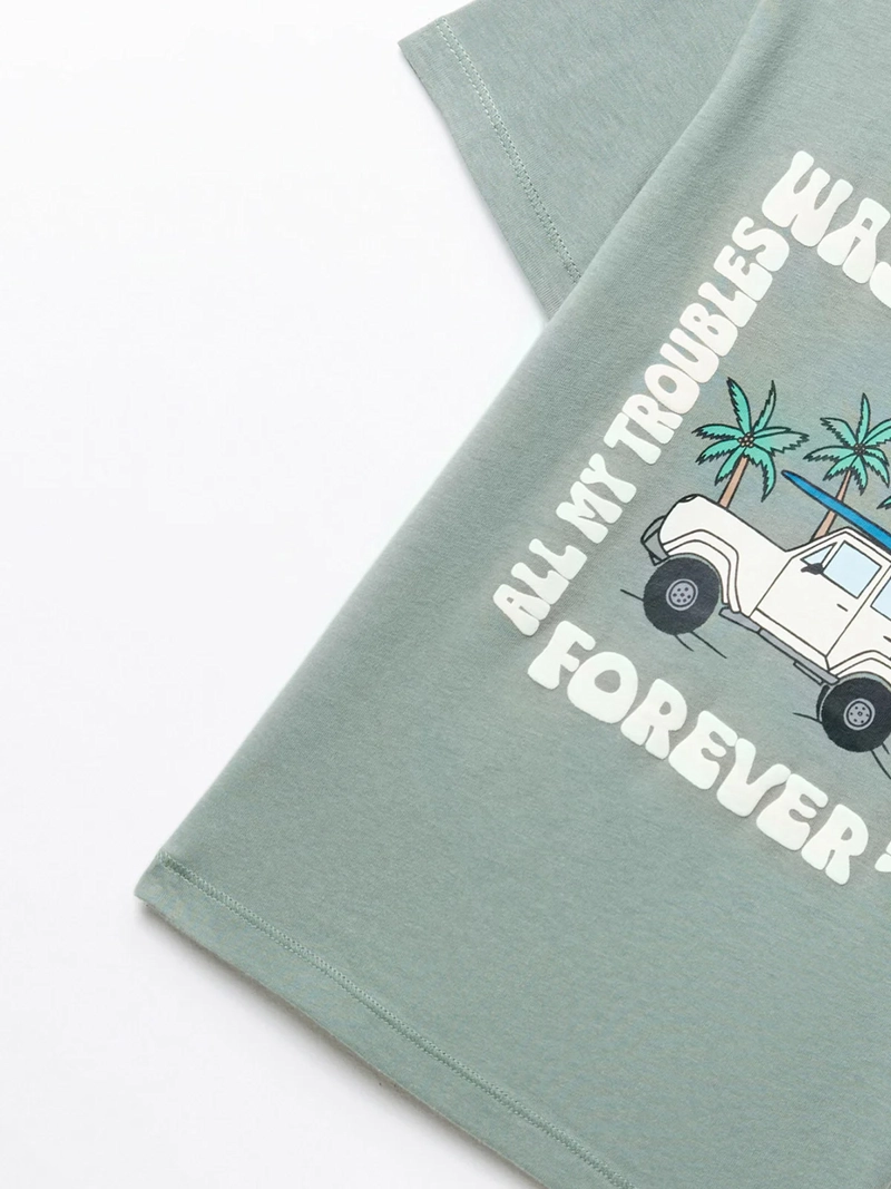 POLERA MANGA CORTA ALGODÓN NIÑO SFERA VERDE CARAVANA - 2