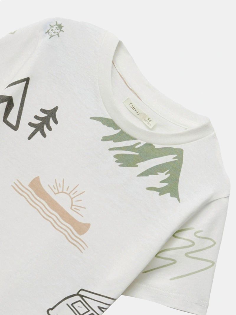 POLERA MANGA CORTA ALGODÓN NIÑO SFERA BLANCO CAMPER - 2