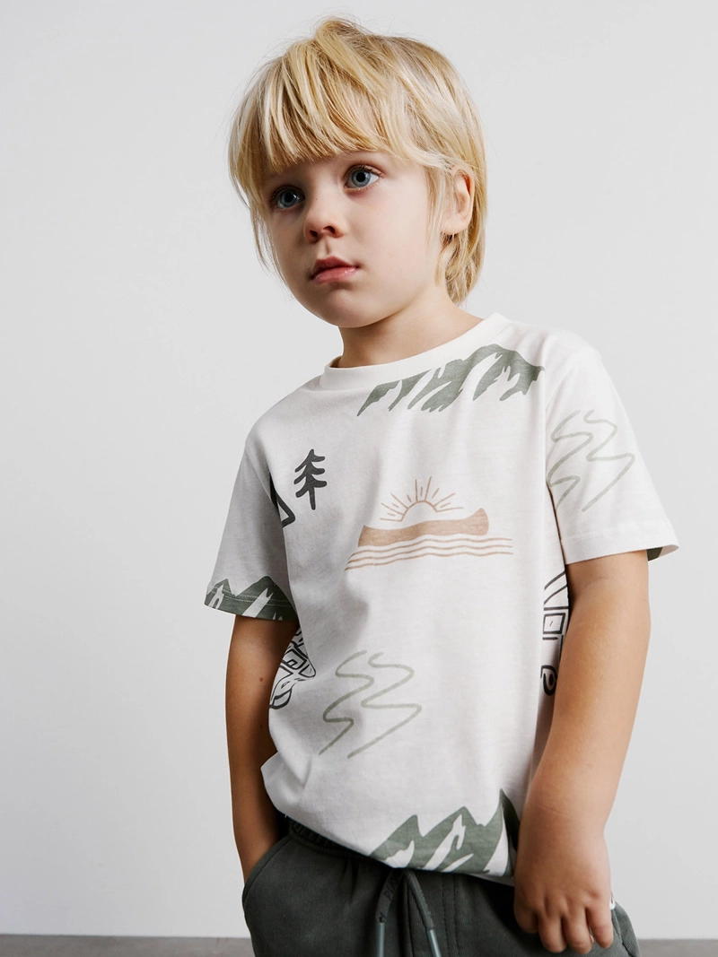 POLERA MANGA CORTA ALGODÓN NIÑO SFERA BLANCO CAMPER - 4