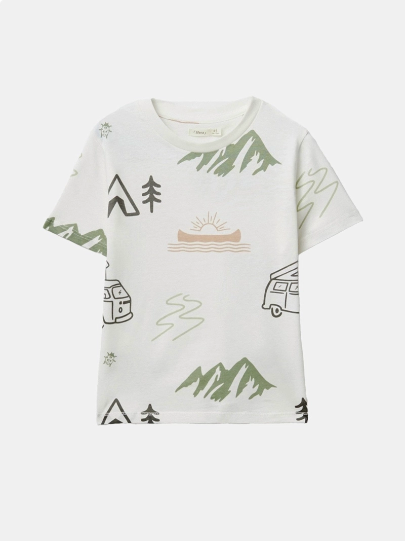POLERA MANGA CORTA ALGODÓN NIÑO SFERA BLANCO CAMPER - 1