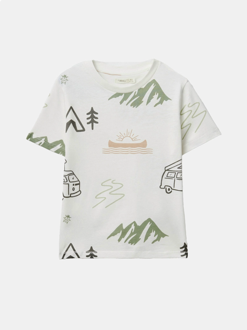 POLERA MANGA CORTA ALGODÓN NIÑO SFERA BLANCO CAMPER - 1