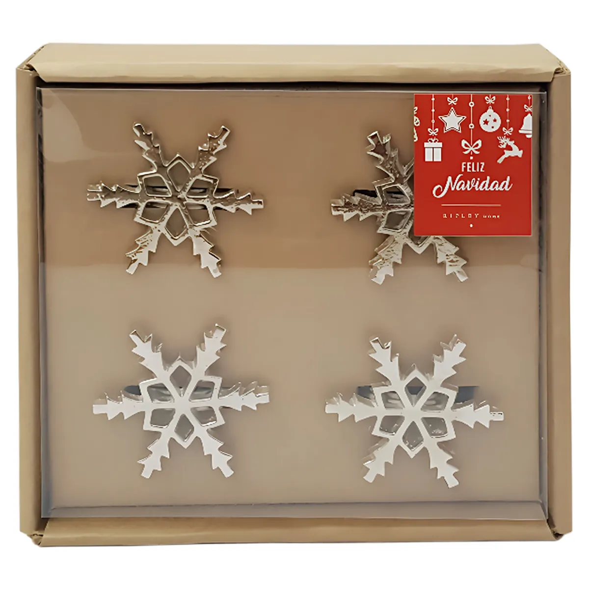 SET 4 SERVILLETAS RIPLEY HOME COPOS PLATEADO - 1