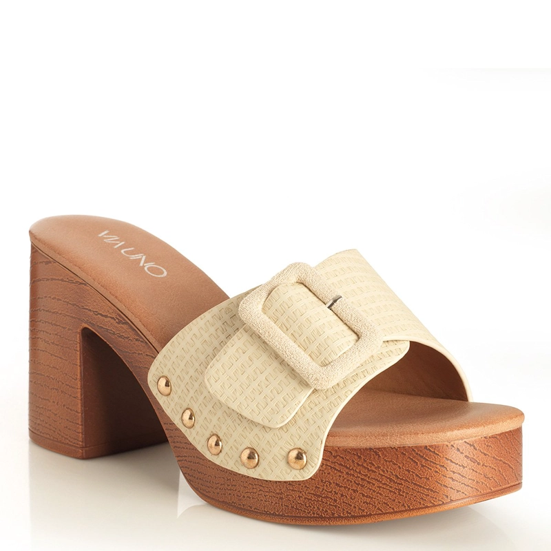 SANDALIAS MUJER VIA UNO BEIGE 22633616 - 2