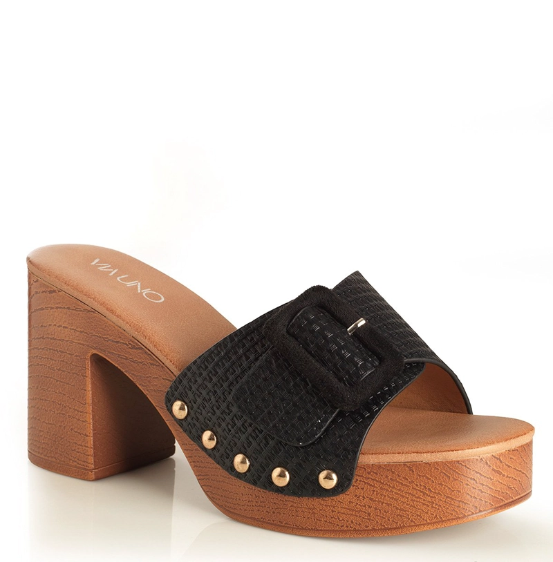 SANDALIAS MUJER VIA UNO NEGRO 22633616 - 2
