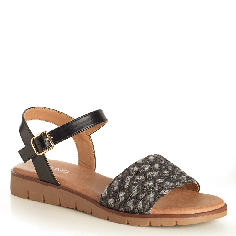 SANDALIAS MUJER VIA UNO NEGRO 22641608 - 2