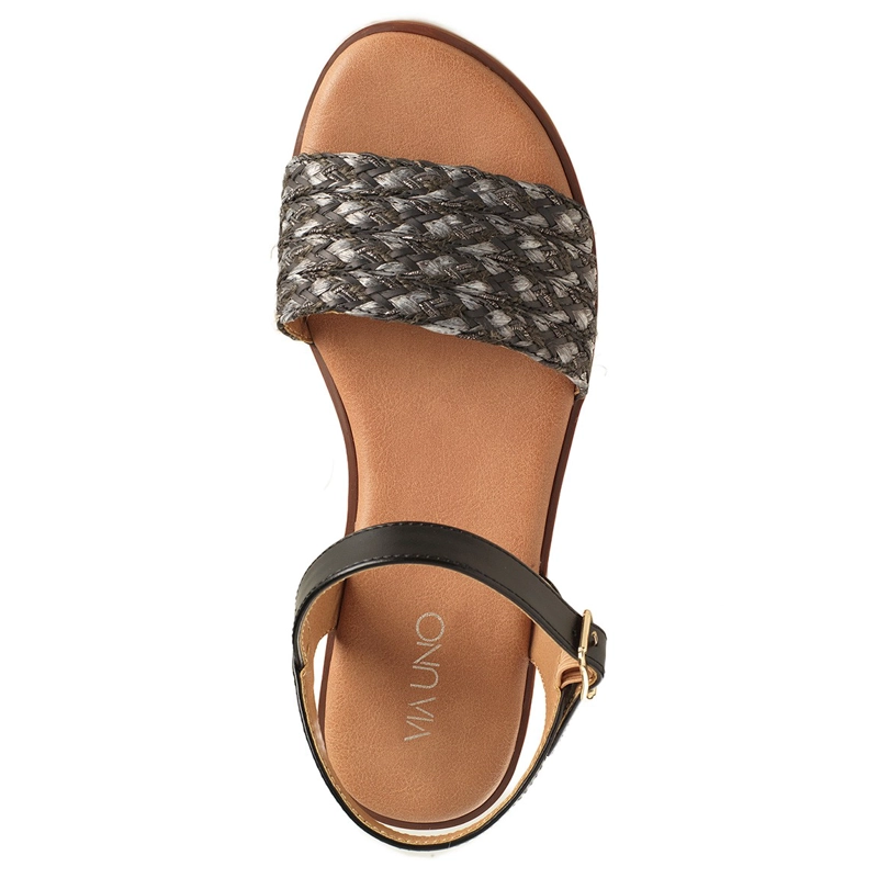 SANDALIAS MUJER VIA UNO NEGRO 22641608 - 3