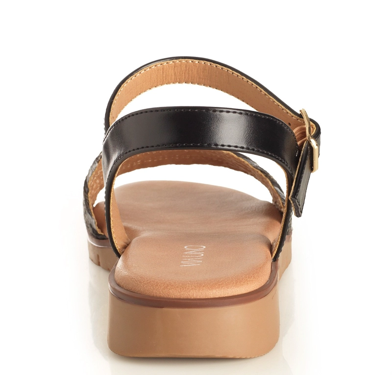 SANDALIAS MUJER VIA UNO NEGRO 22641608 - 4