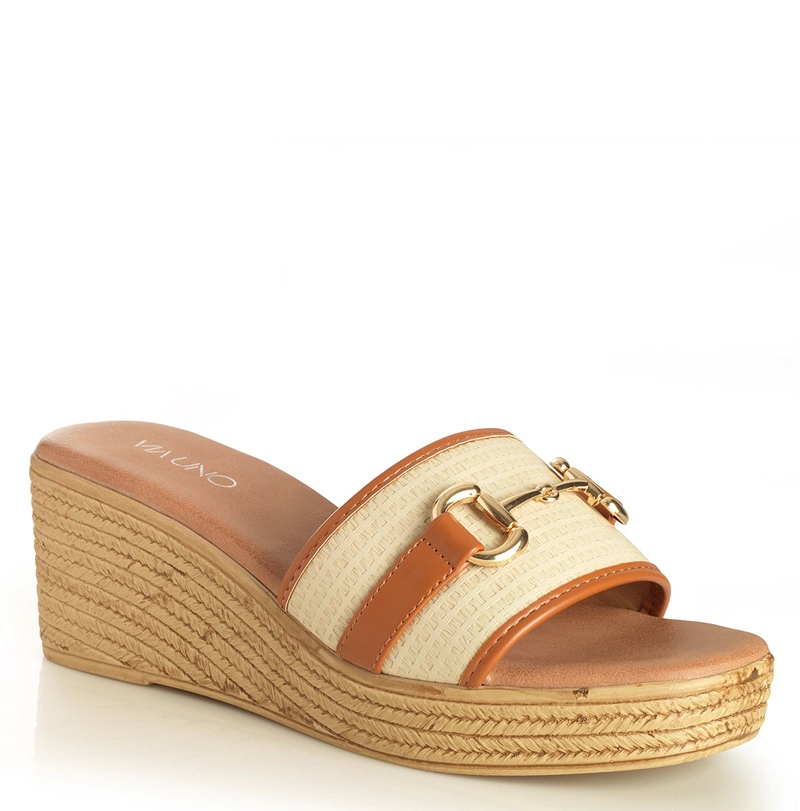 SANDALIAS MUJER VIA UNO BEIGE 22642611 - 2