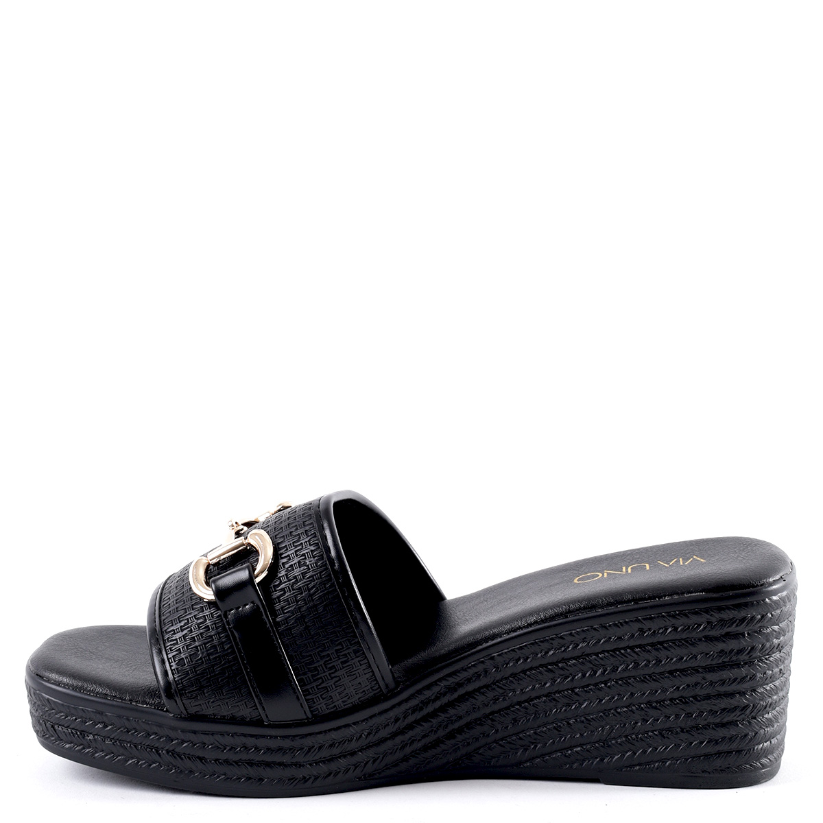 SANDALIAS MUJER VIA UNO NEGRO 22642611  - 4