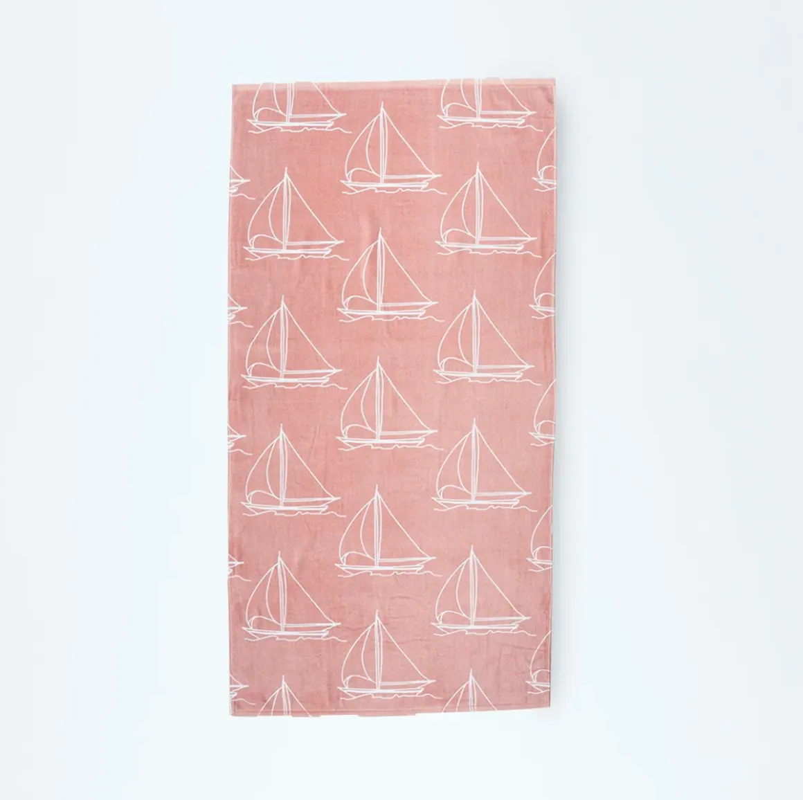 TOALLA DE PLAYA REGATTA VELOUR BOTES ROSA - 1