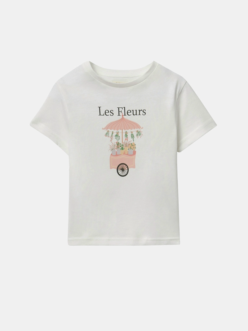 POLERA MANGA CORTA ALGODÓN NIÑA SFERA BLANCO POSICIONAL - 1