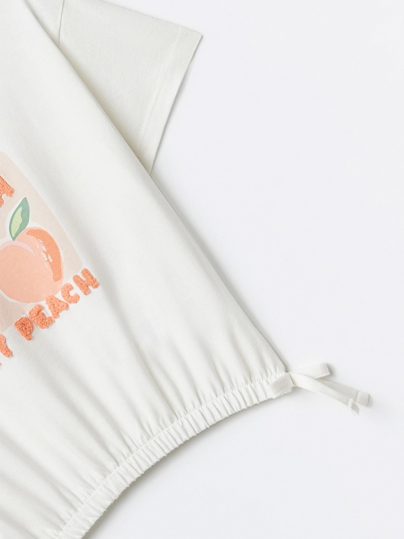 POLERA MANGA CORTA ALGODÓN NIÑA SFERA CRUDO MELOCOTONES - 2
