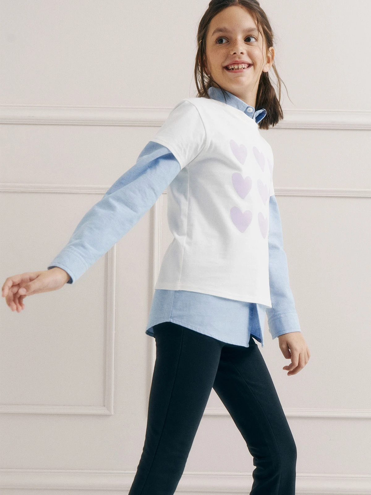 POLERA MANGA CORTA ALGODÓN NIÑA SFERA BLANCO MOTIVO - 4