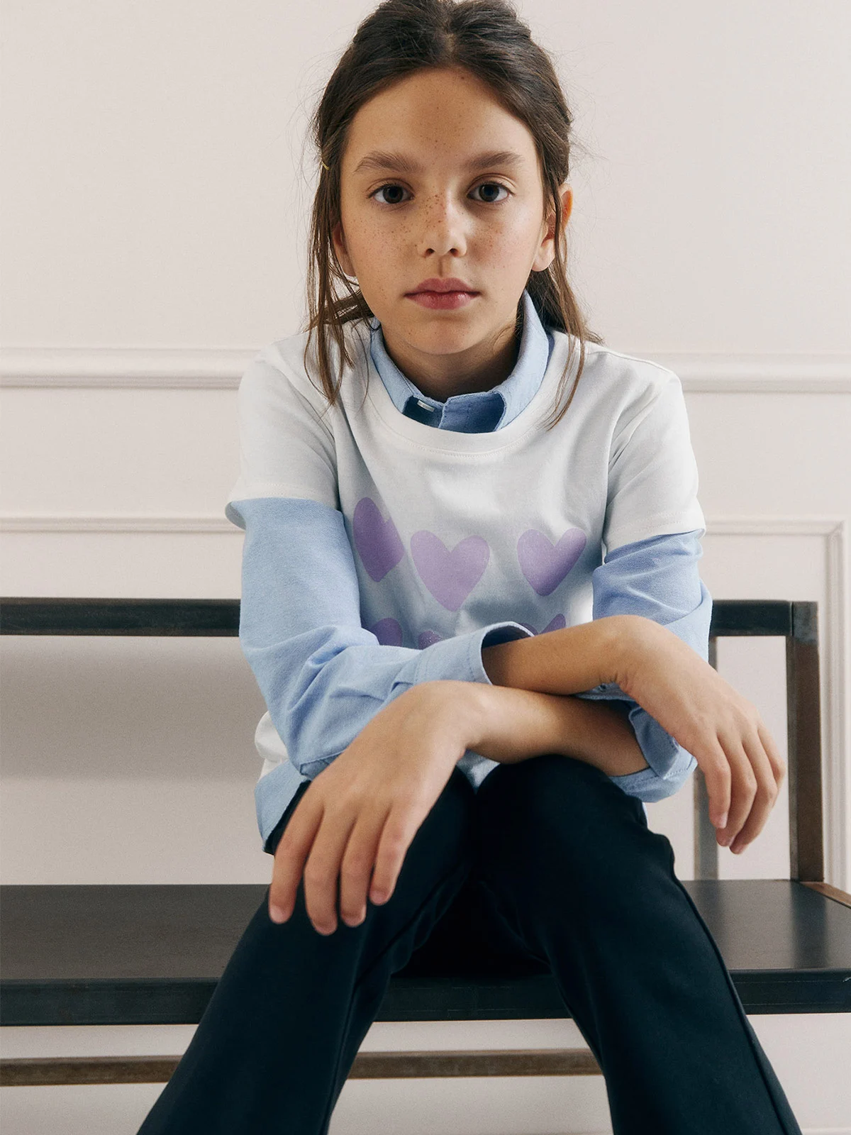 POLERA MANGA CORTA ALGODÓN NIÑA SFERA BLANCO MOTIVO - 5