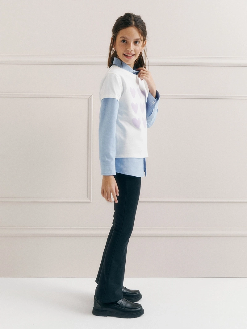 POLERA MANGA CORTA ALGODÓN NIÑA SFERA BLANCO MOTIVO - 6
